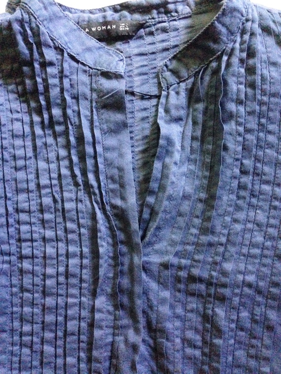 Cornflower Blue Cotton Lawn Pleated Shirt Tunic - image 6