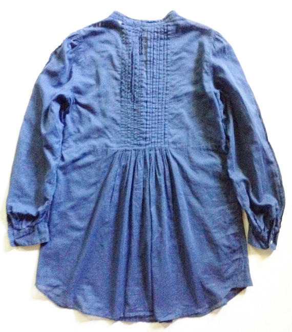 Cornflower Blue Cotton Lawn Pleated Shirt Tunic - image 5