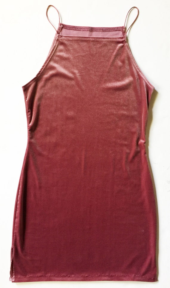 Dusty Rose Stretch Velvet Sheath Minimalist - image 3