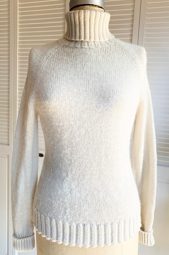 Ivory Alpaca Turtleneck Sweater
