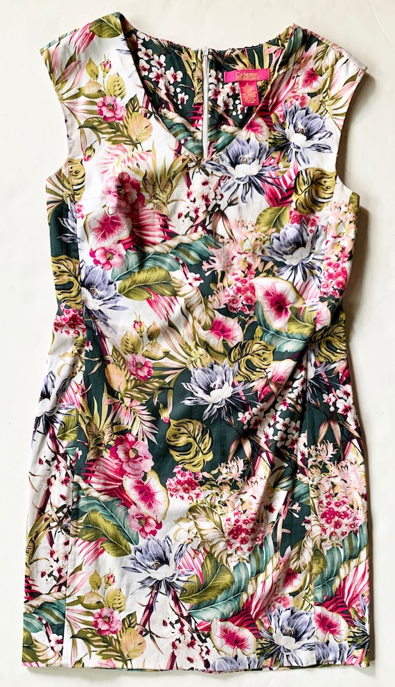 Floral Cotton Sheath Dress Catherine Malandrino