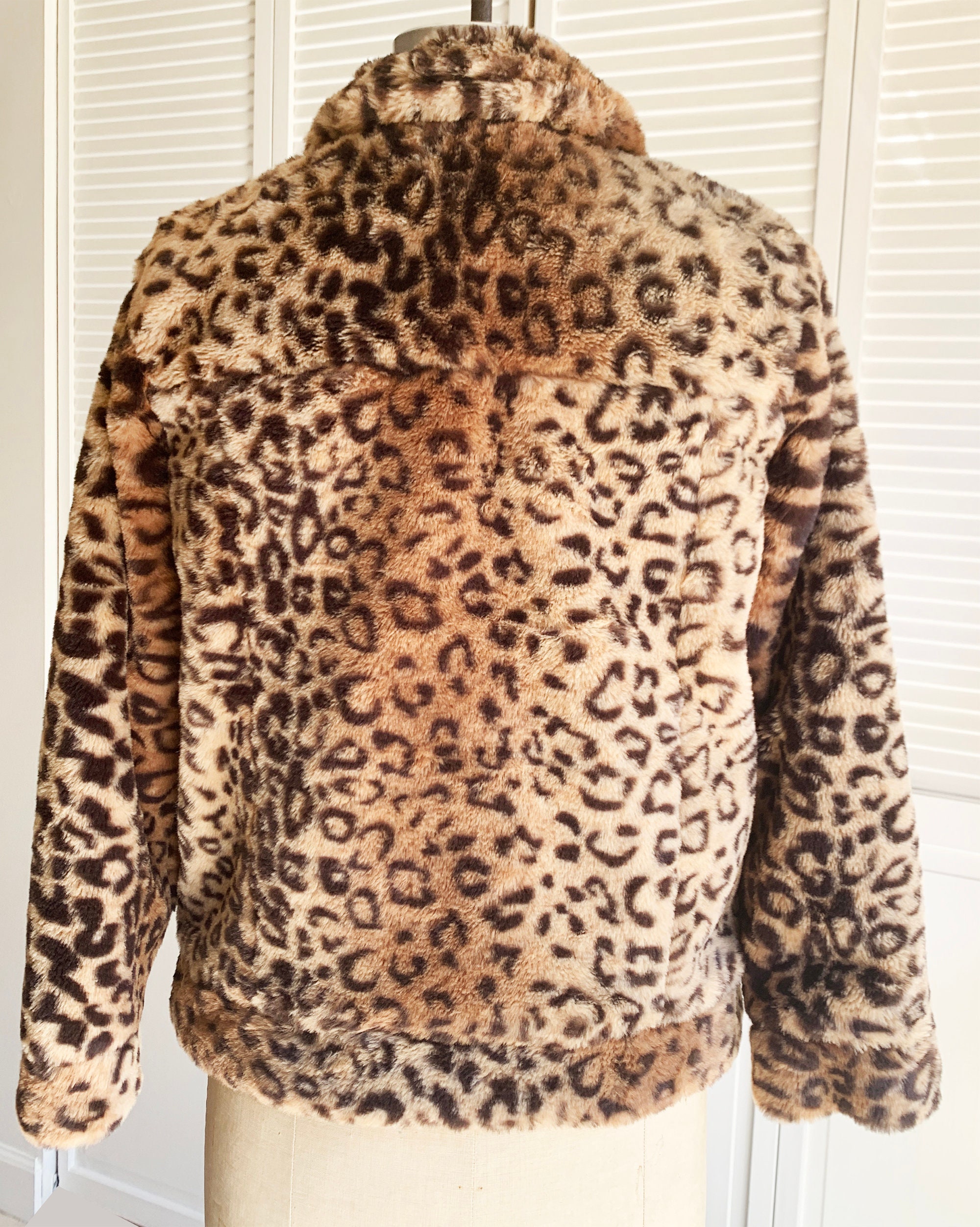 Leopard Faux Fur Short Jacket XS-S - Etsy