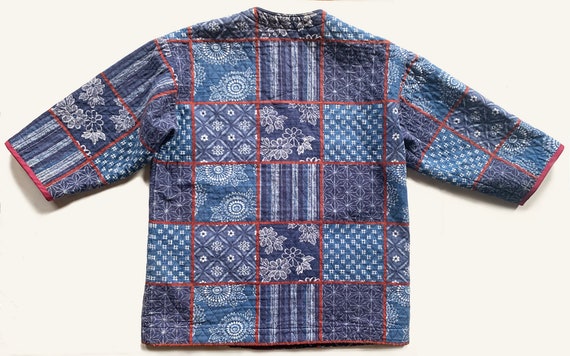 Vintage Quilted Indigo Print Jacket Japan - image 2