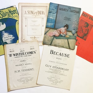 Early 1910 - 1920s Popular Sheet Music 6 Songs