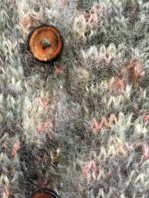 1980s Mohair Sweater Brown Variegated Yarn