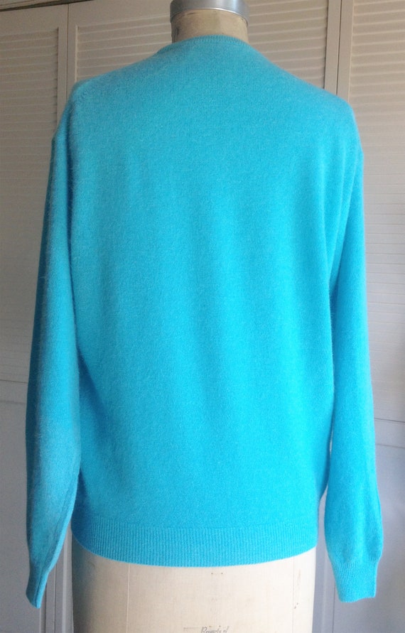 Aqua Angora and Wool Crewneck Sweater - image 3
