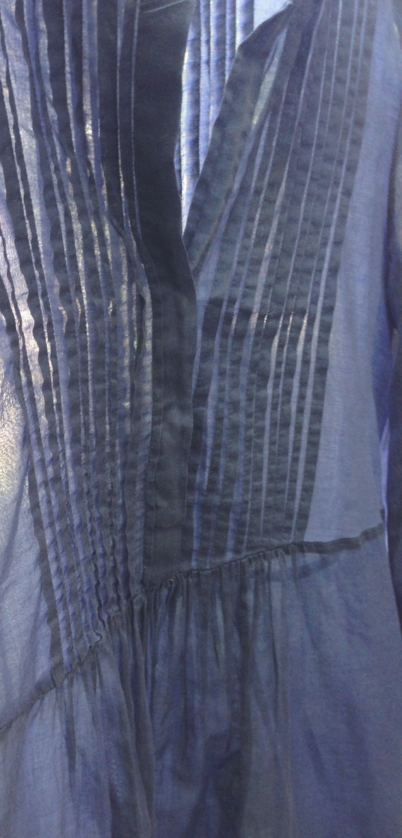 Cornflower Blue Cotton Lawn Pleated Shirt Tunic - image 1