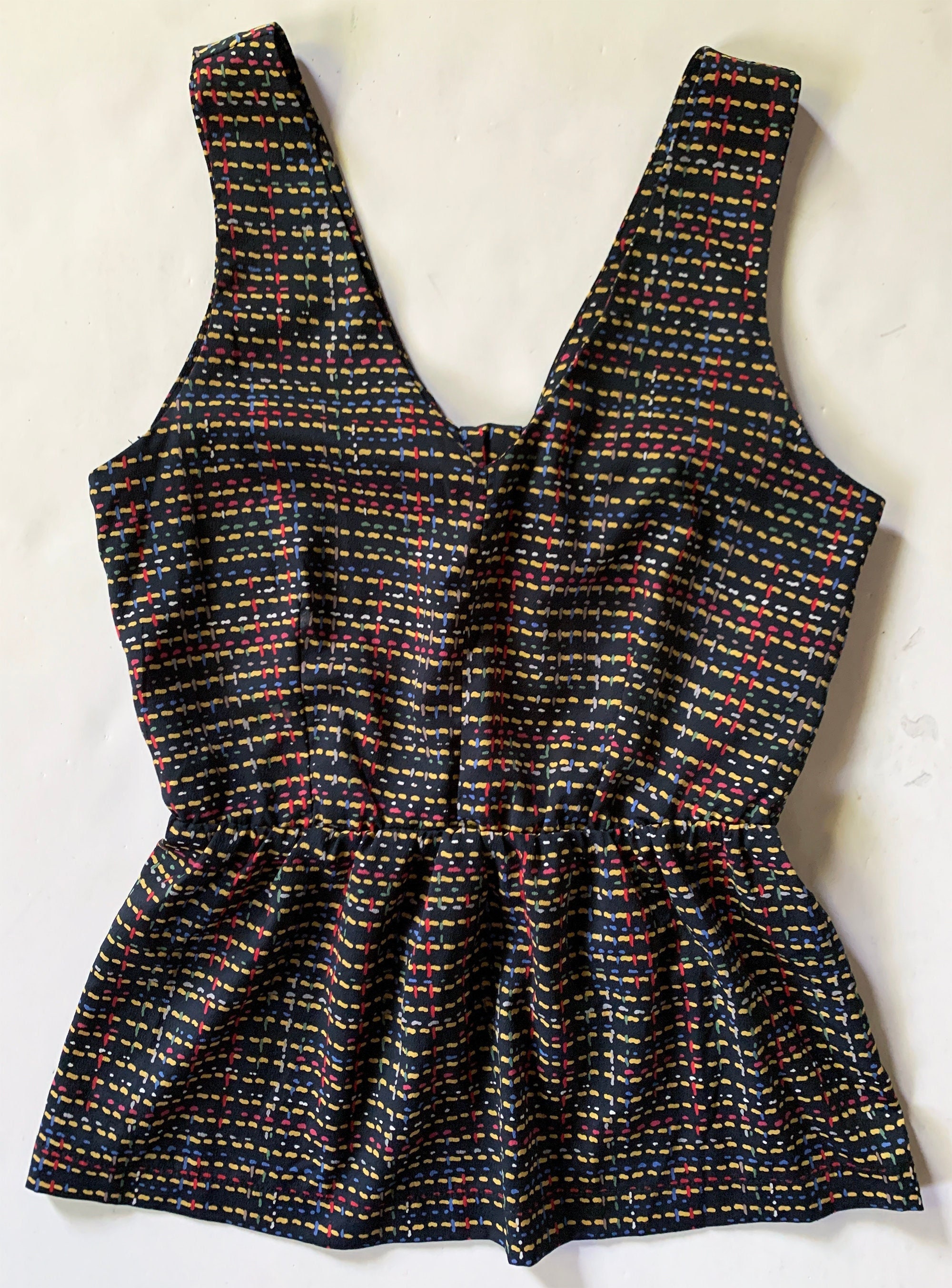 Multi Colored Sleeveless Open Back Top - Etsy 