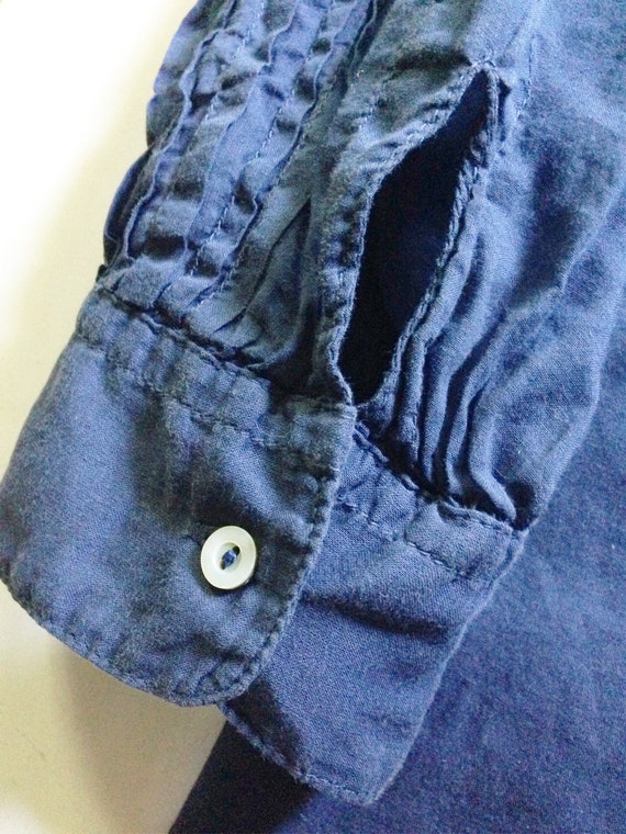 Cornflower Blue Cotton Lawn Pleated Shirt Tunic - image 8