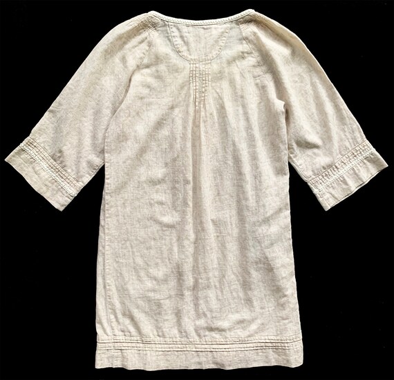 Natural Cotton Dobby Dress with Pintuck and Faggo… - image 3