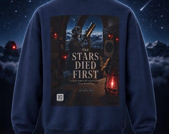 Custom Unisex Weimaraner Sweatshirt, Spooky Observatory Cat Halloween Crewneck, Astronomy Pullover, Dog Cat Lover Gift, The Stars Died First