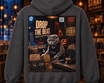 Unisex Scottish Fold Cat Hoodie, Drop the Beat
