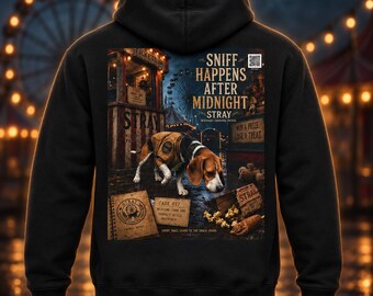 Unisex Beagle Hoodie, Sniff Happens After Midnight