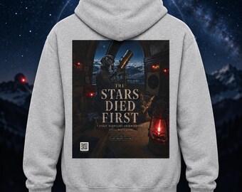 Custom Unisex Weimaraner Hoodie, Spooky Observatory Cat Halloween Hoodie, Astronomy Hoodie, Dog Cat Lover Gift, The Stars Died First