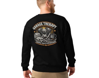 Vintage motorsweater, cadeau motorrijder, motorrijder monteur garagekleding, Fix It Ride Repeat