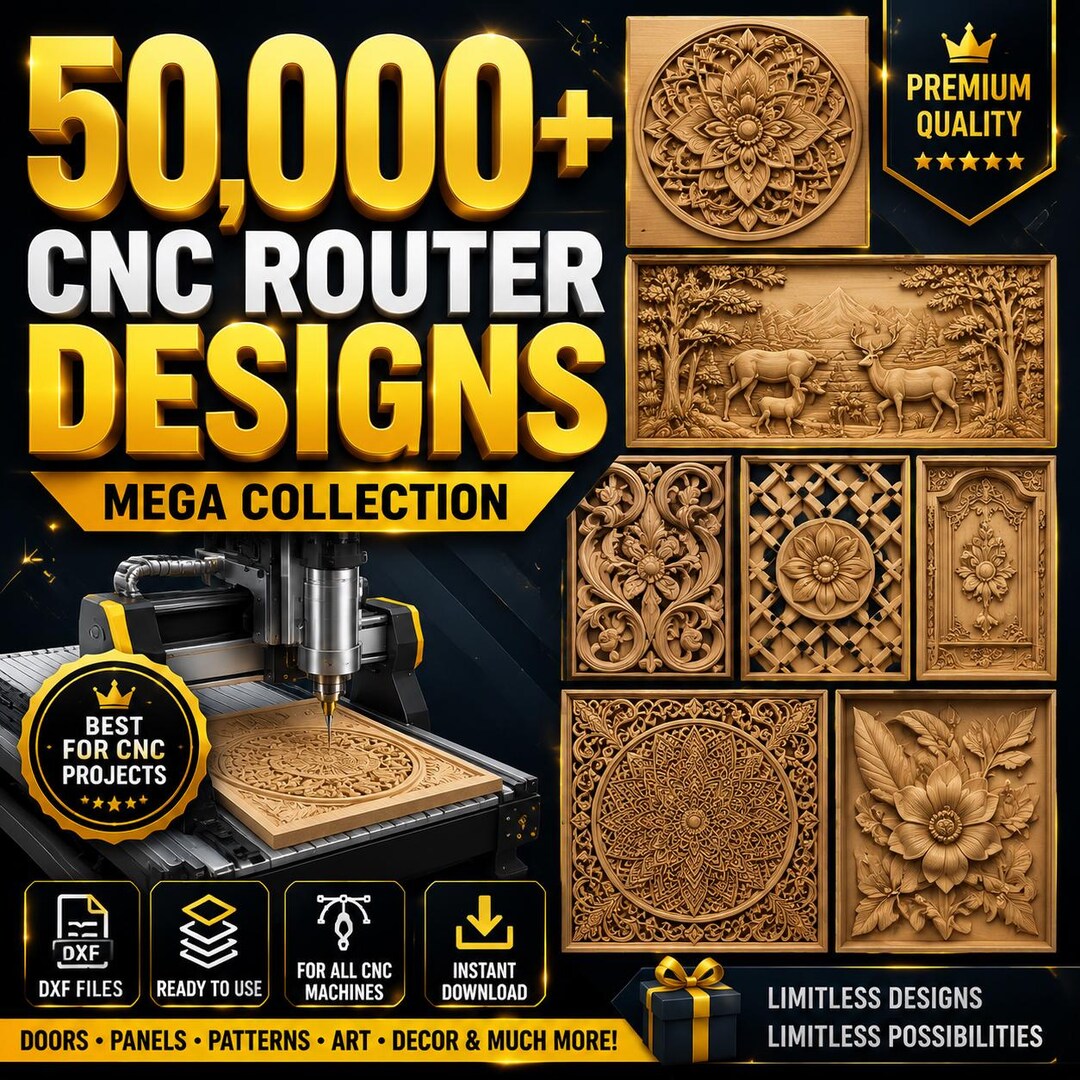 50,000+ CNC Router STL Designs | Digital Files for CNC Milling, Carving ...