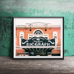 BIOGRAPH THEATER Chicago Photography Print - Modern Sign Photography - Original Wall Art - Victory Gardens Theatre, Lincoln Park