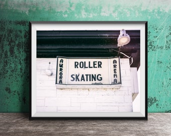 AURORA ROLLER SKATING Arena - Unframed Photography Print - Wall Decor, Photo Art - Family Room Prints - Aurora, Illinois Roller Rink