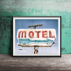 MOTEL - Art Photography Print - Hollywood, California Photo - Neon Sign - Vintage Neon, Burbank, Los Angeles