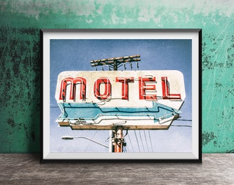 MOTEL - Unframed Photography Print - Burbank, Los Angeles, California Neon Sign