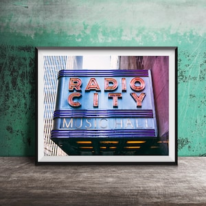 Radio City Music Hall - New York City - NYC Sign Photography Print - Unframed Art Photo - The Rockettes