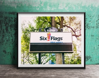 SIX FLAGS Great America -  Unframed Photography Print - Chicagoland Photo - Fine Art Photo - Modern Art - Amusement Park, Gurnee, Illinois