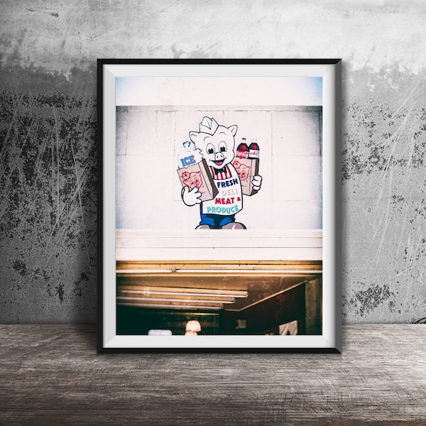 PIGGLY WIGGLY - Kitchen Sign Photography - Kitchen Art - Breakfast Photo - Grocery Store - Supermarket - Retro Dining Room