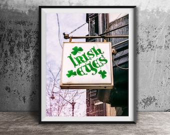IRISH EYES Bar Sign Photo Print, Chicago Bar - Chicago Sign Photography Print - Unframed Lincoln Park, Chicago Wall Art