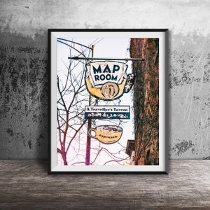 The Map Room, arte mural de Chicago - Fotografía de letreros de bares de Chicago - Fotografía de Chicago sin marco, lista para enmarcar