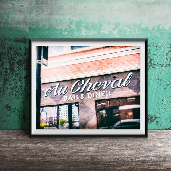 Au Cheval Bar & Diner, Chicago - Unframed Photography Print - Kitchen Wall Decor, Photo Art, Dining Room Print