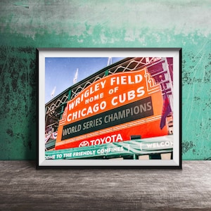 CHICAGO CUBS - World Series Champions - Chicago Vintage Sign Photography Print Photo - Wrigley Field Photography