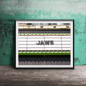 JAWS - Unframed Photography Print - Horror Movie, Great White Shark Film, Theater Marquee
