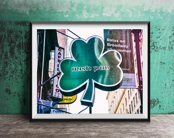 IRISH PUB - New York City Art - NYC Sign Photography Print - Unframed Wall Art Photo