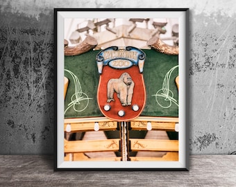 LINCOLN PARK ZOO - Unframed Chicago Photography Print - Lincoln Park, Chicago Carousel Gorilla, Ape Sign