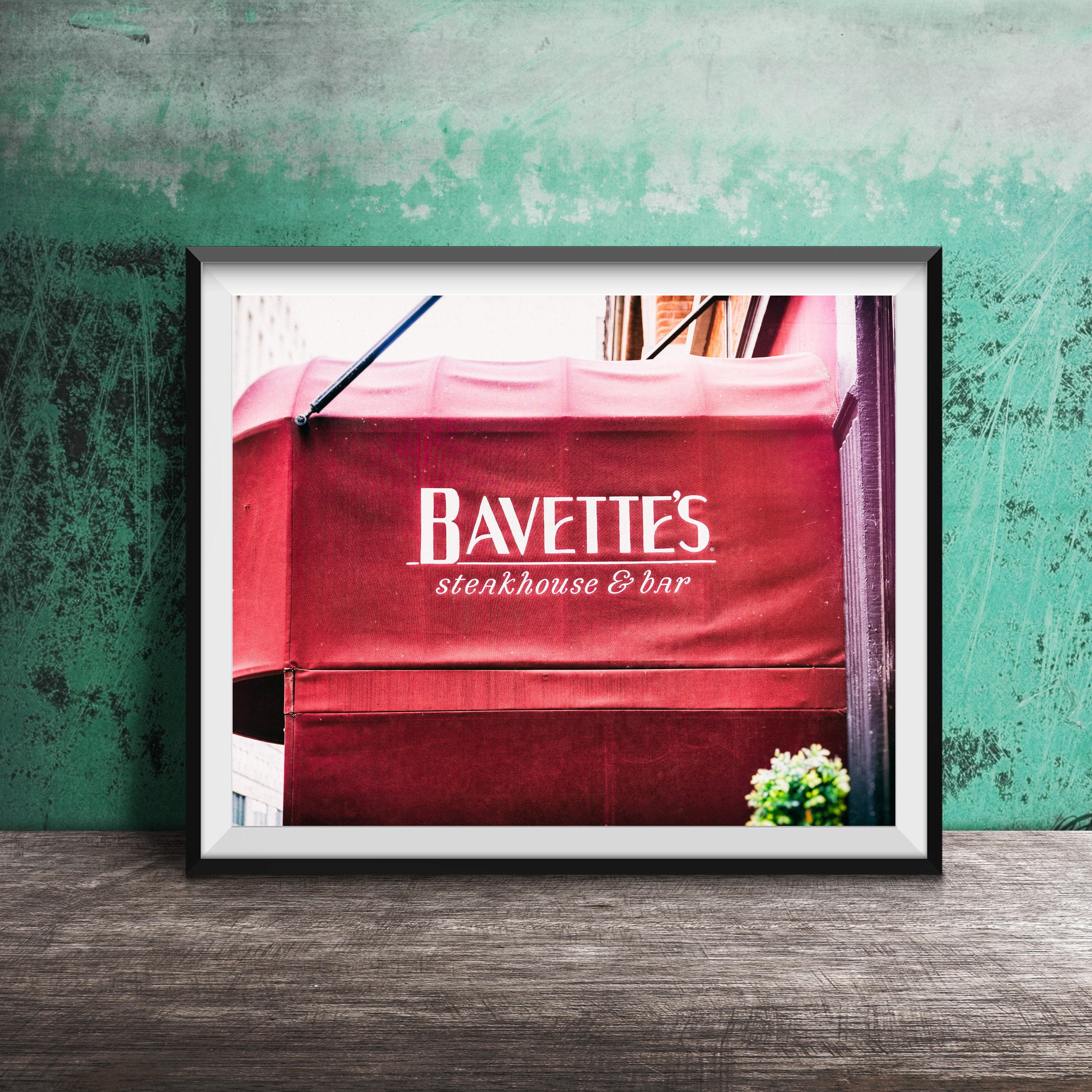 BAVETTE'S STEAKHOUSE, Chicago Wall Art - Chicago Bar Sign Photography - Unframed, Ready to Frame River North, Chicago Restaurant Photography
