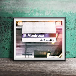 Chicago CTA Sign Photography - Chicago Decor - Unframed Wall Art Print - Montrose CTA Brown Line Station Sign