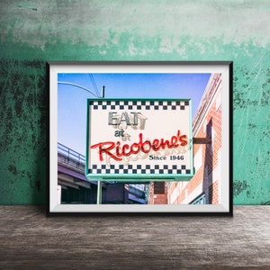 RICOBENE&#39;S CHICAGO, Unframed Photography Print - Pilsen, Bridgeport, Southside Chicago Restaurant Sign