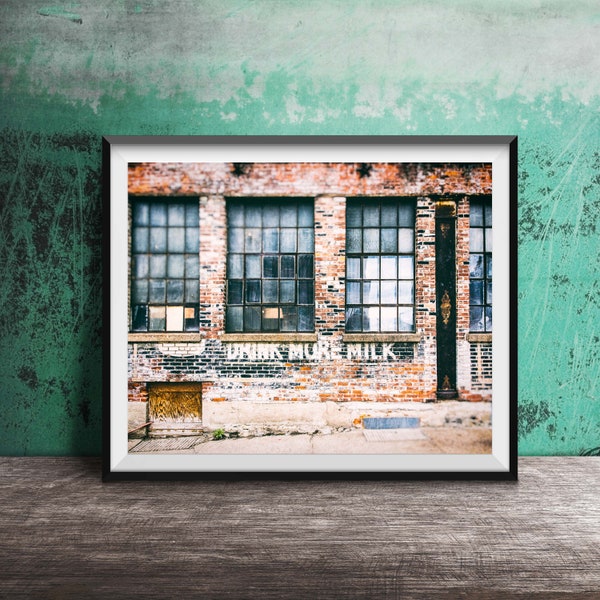 Drink More Milk Kitchen Photography - Kitchen Bar Decor - Unframed Wall Art Print - Urban Decay Ghost Sign