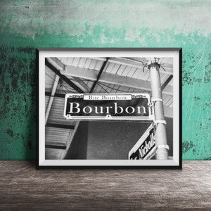 Bourbon Street, New Orleans Wall Art NOLA Sign Photography Unframed Print French Quarter, New Orleans Sign Photography image 3