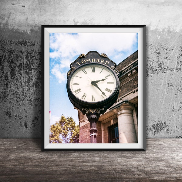 LOMBARD, ILLINOIS - Unframed Chicagoland Photography Print - Lombard Town Clock