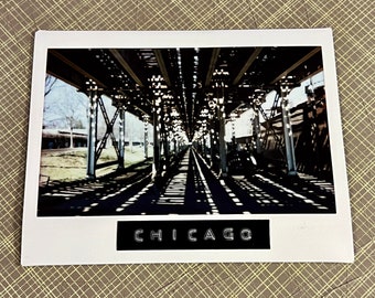 Pistes de CHICAGO EL TRAIN - tirage original du film instantané en édition limitée #1/1 - sans cadre/prêt à être encadré - Chicago Photography