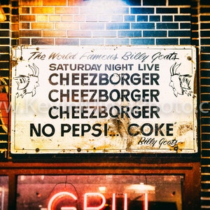 Billy Goat Tavern Chicago Photography Art Photography Print Chicago Restaurant Bar Sign Saturday Night Live Cheezborger SNL image 2