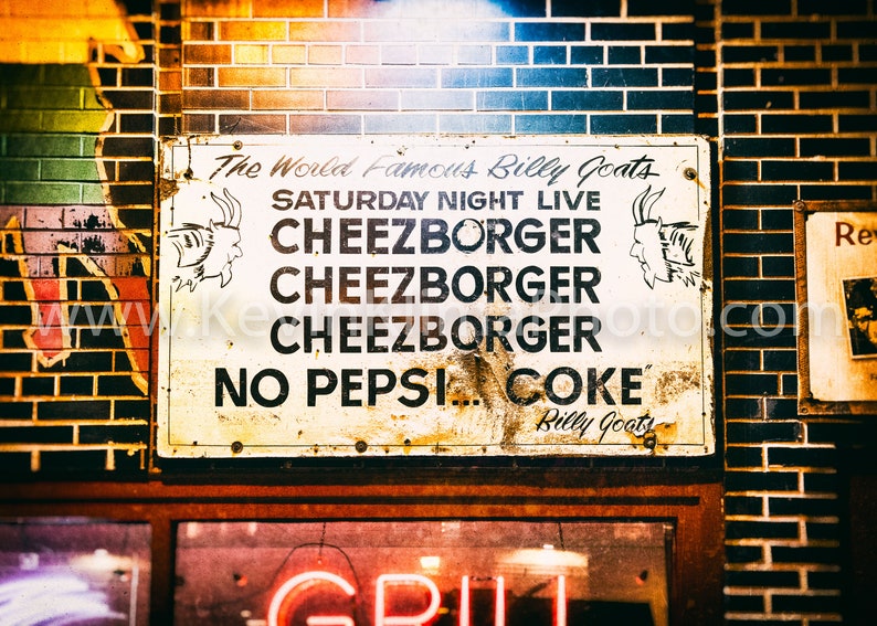 Billy Goat Tavern Chicago Photography Art Photography Print Chicago Restaurant Bar Sign Saturday Night Live Cheezborger SNL image 2