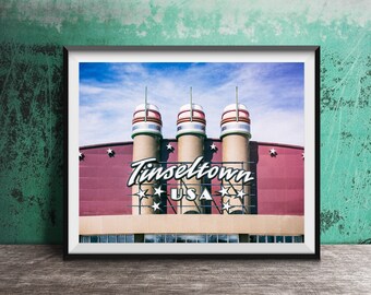 TINSELTOWN USA - Unframed Photography Print - Wall Decor, Photo Art - Family Room, Living Room, Movie Theater Sign