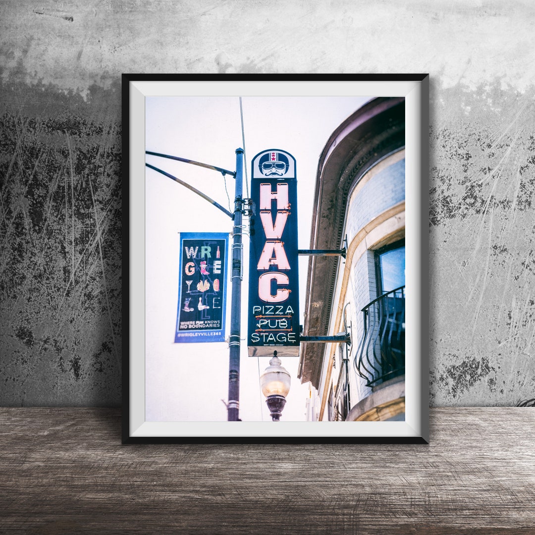 HVAC PUB Chicago Bar Sign Photo Print Chicago Sign Photography Print