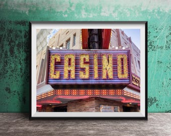 CASINO, Las Vegas, Nevada - Unframed Photography Print - Downtown Las Vegas, Nevada Hotel & Casino Signs, Fremont Street
