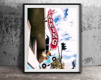 CLOWN CAR PARKING - Unframed Photography Print - Vintage Wall Art, Sign Photo