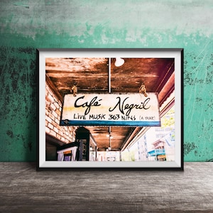 CAFE NEGRIL Live-Musik, New Orleans Wandkunst - NOLA Bar Schild Fotografie - Ungerahmt Fotografie Druck - Frenchmen Street, French Quarter