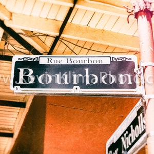 Bourbon Street, New Orleans Wall Art NOLA Sign Photography Unframed Print French Quarter, New Orleans Sign Photography image 2