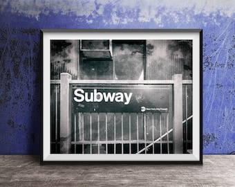 NYC Subway Sign - New York City Transit - NYC Train Sign Photography Print - art photo